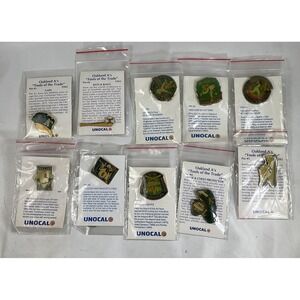 Unocal 76 Oakland A's Athletics Lot Of 10 Vintage Baseball Pins